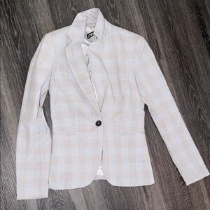 Zara Women's Light Gray Plaid Blazer